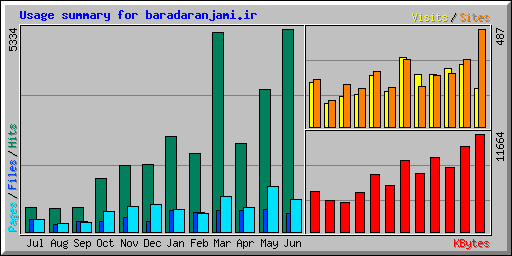 Usage summary for baradaranjami.ir